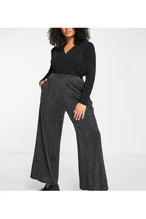 Yours Wide leg glitter pants in