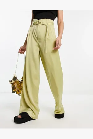 Public Desire High waist belted wide leg pants in