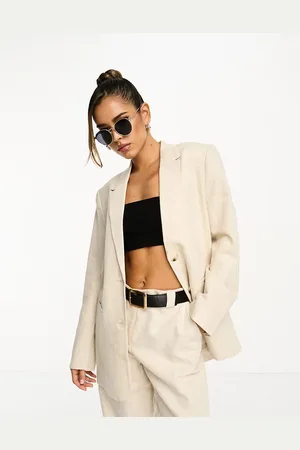 NA-KD Oversized tailored blazer in beige - part of a set