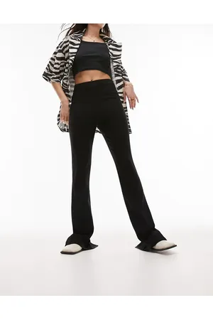 Topshop Slim slit back flare pants in