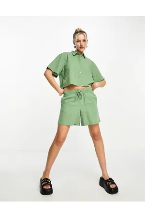 JJXX Linen shorts in khaki - part of a set