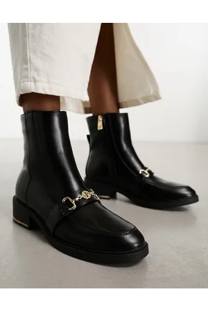 River Island Boot with gold buckle detail in