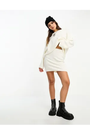 ONLY Fluffy mini skirt in cream - part of a set