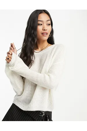 JDY Sweater with puff sleeves in cream