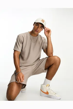 SELECTED Plisse T-shirt in beige - part of a set
