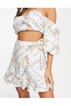Miss Selfridge Ruffle wrap skirt in wallpaper floral - part of a set