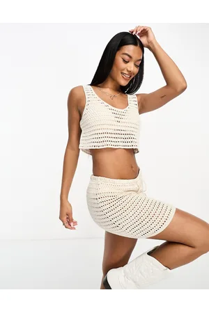 PACSUN Daisy chain crochet tank in sand - part of a set