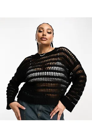 ASOS ASOS DESIGN Curve sweater with open stitch in textured yarn in