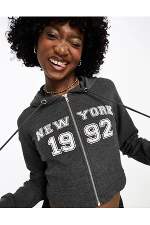 Daisy Street Crop zip front hoodie 1992 graphic