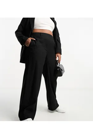 Yours Wide leg linen look pants in