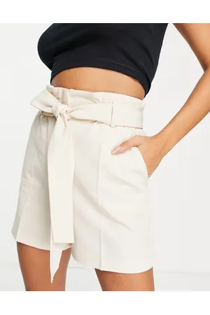 Miss Selfridge Paperbag shorts in stone