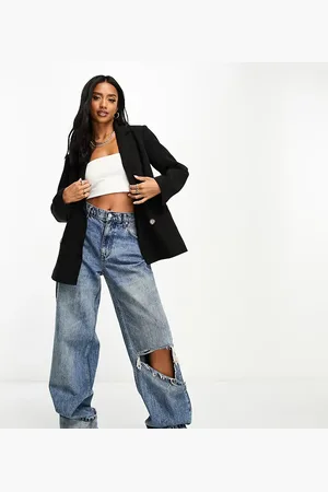 Miss Selfridge Petite oversized double breasted blazer in