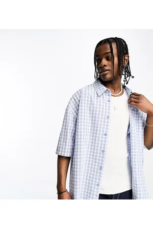 COLLUSION Oversized plaid short sleeve shirt in
