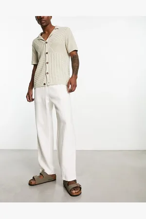 Weekday Seth linen pants in off
