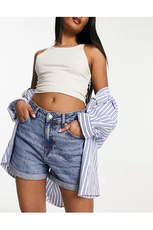 ASOS Denim comfort mom shorts in midwash