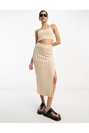 ASOS Crochet maxi skirt in cream - part of a set