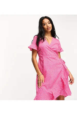 VERO MODA Wrap mini dress in dot print