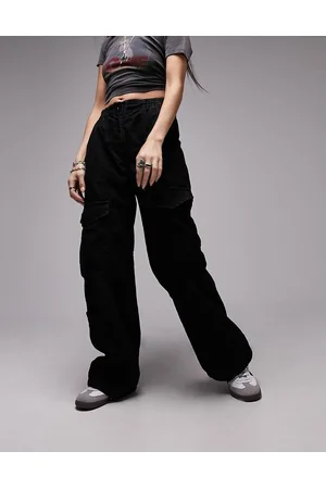 Topshop Cord utility cargo straight leg pants in
