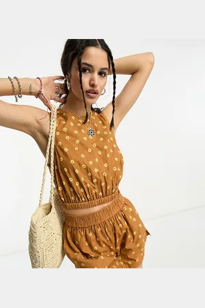 Reclaimed Summer top in washed brown - part of a set