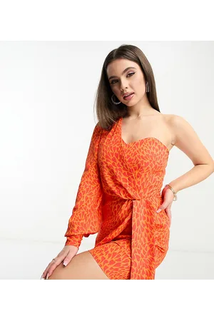 Collective The Label Exclusive one shoulder mini dress in heart print
