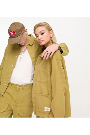 Reclaimed Unisex carpenter jacket in khaki - part of a set
