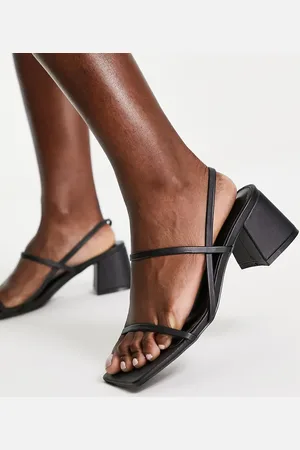 Public Desire Just Realize strappy mid heel sandals in pu