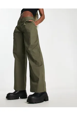 Monki Wide leg pants in khaki