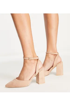 Raid Exclusive Neima block heeled shoes in beige micros