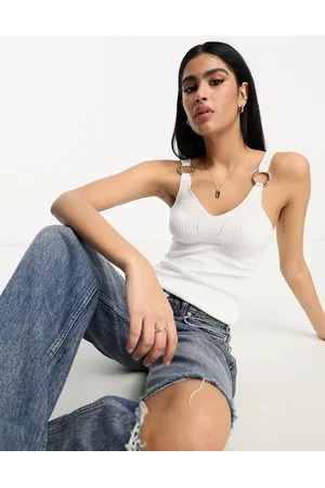 River Island Ring detail ribbed knit tank top in