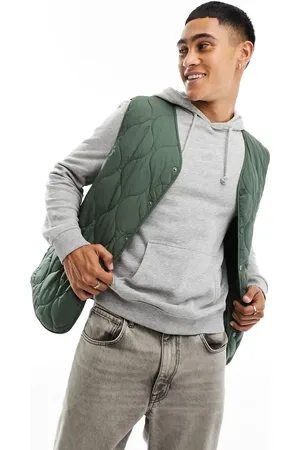 New Look Quilted vest in khaki