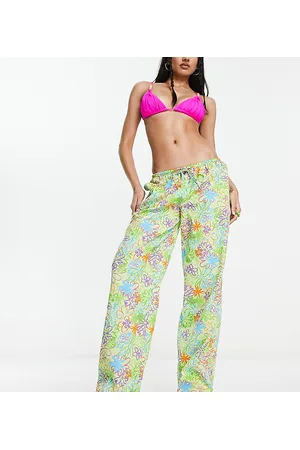 COLLUSION Scribble floral beach pants in