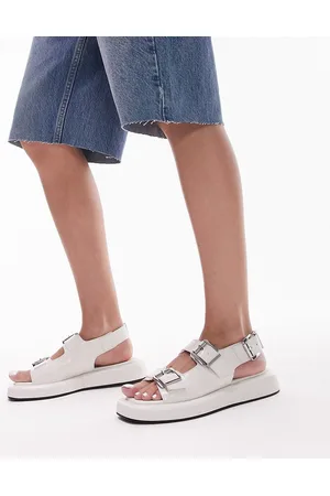 Topshop Gen buckle sling back sandals in croc