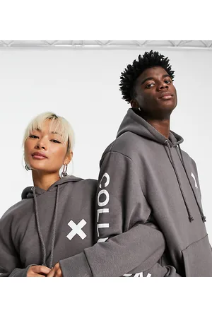 COLLUSION Unisex logo hoodie in dark