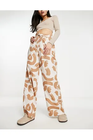 ASOS Pull on pants in abstract brown print