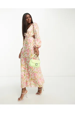 Forever New Ever New long sleeve maxi dress in apricot floral