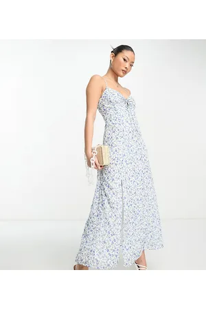 EVER NEW Strappy maxi dress with split in ivory floral