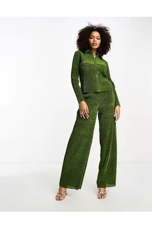 Glamorous Relaxed wide leg pants in glitter - part of a set