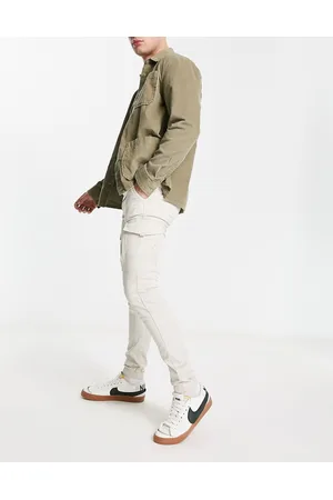 JACK & JONES Intelligence cuffed cargo pants in light beige