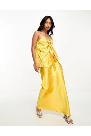 Never Fully Dressed Sunshine tie maxi skirt in golden - part of a set
