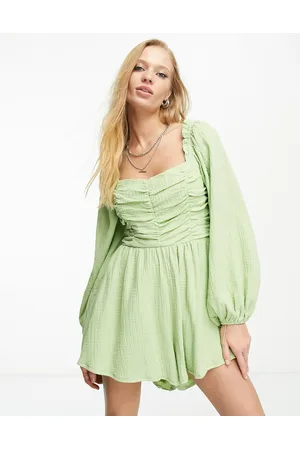 Sisters of the Tribe Seersucker pistachio romper