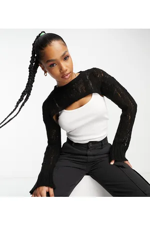 COLLUSION Knitted cropped sweater in