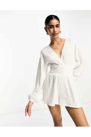 Pretty Lavish Shirred romper in
