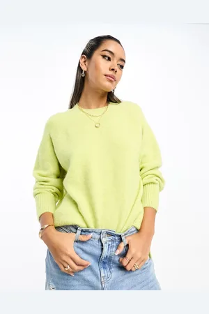 River Island Oversized stripe sweater in lime
