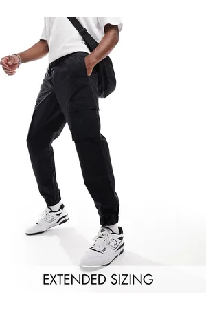 ASOS Tapered pull on cargo pants in washed with elastic waist