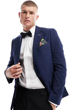 Harry Brown Slim fit double breasted suit jacket in melange