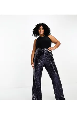 Collective The Label Collective the Label Plus exclusive sequin wide leg pants in midnight