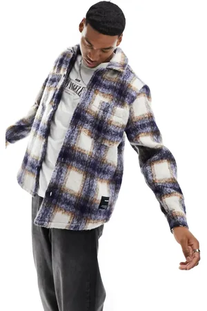 Pull&Bear Checked textured overshirt in