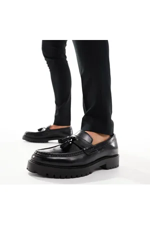 WALK LONDON Sean tassel loafers in milled leather