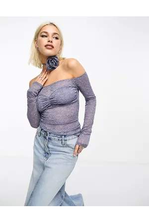 Bailey Rose Off shoulder lace top with matching corsage