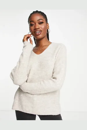 VERO MODA Lightweight v neck sweater in cream